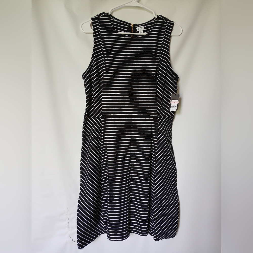 Crown & Ivy Dress Size 10 Color Black & White Striped